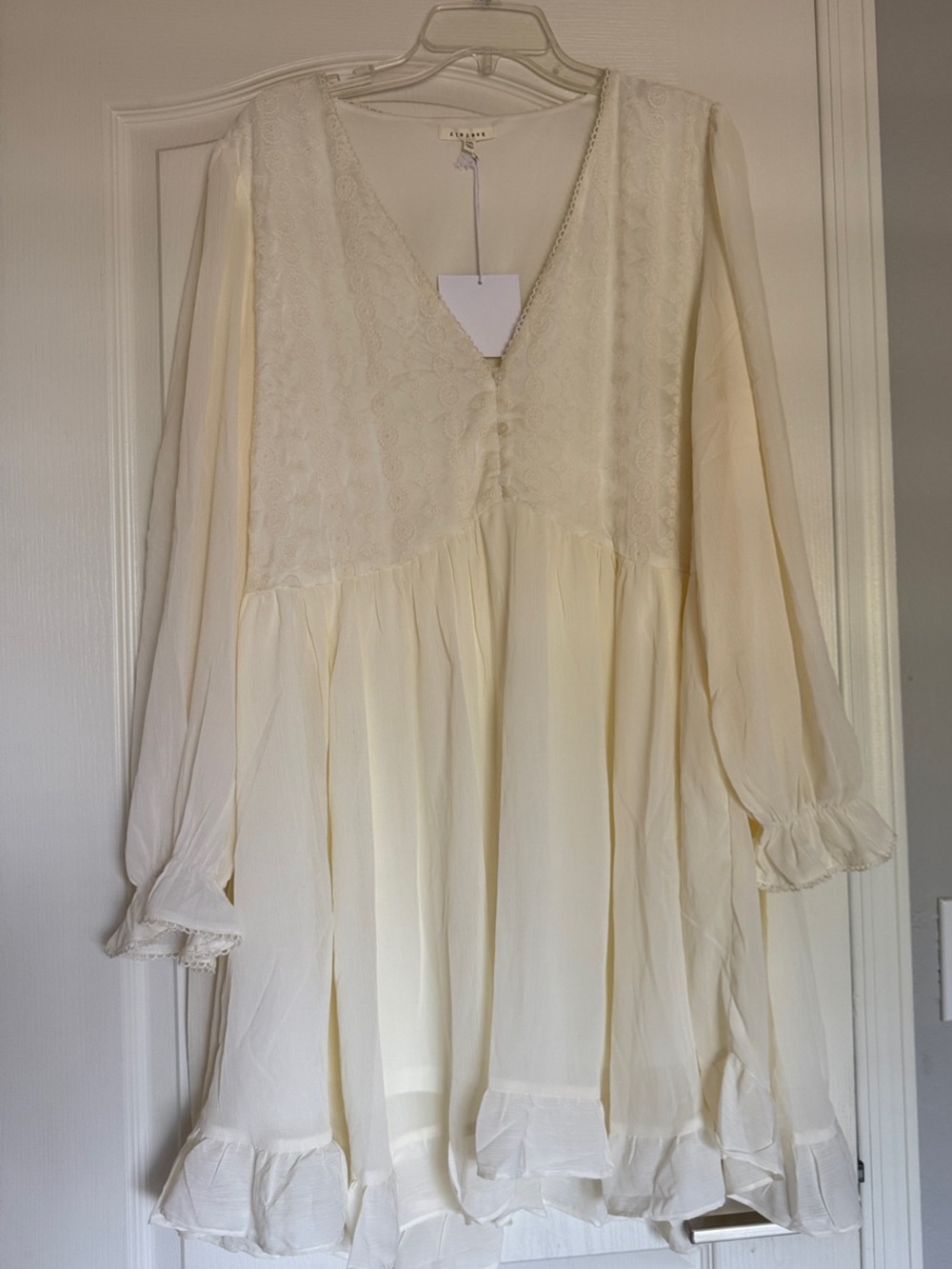Ivory Boho Lace Babydoll Dress 2xl